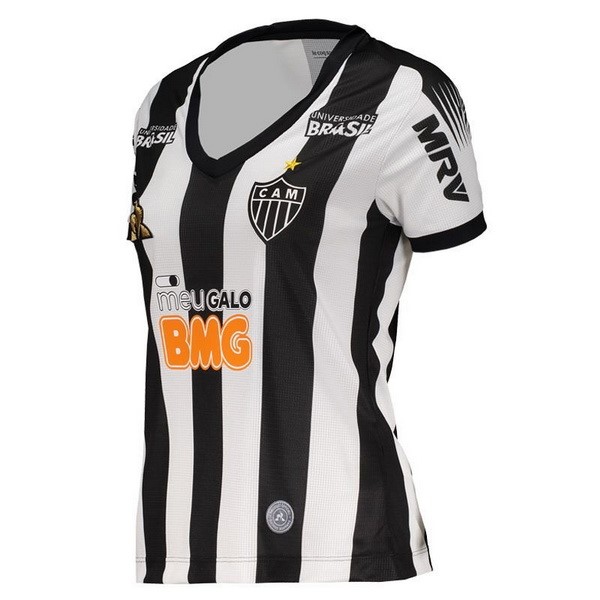 Camiseta Atlético Mineiro Replica Primera Ropa Mujer 2019/20 Negro Blanco